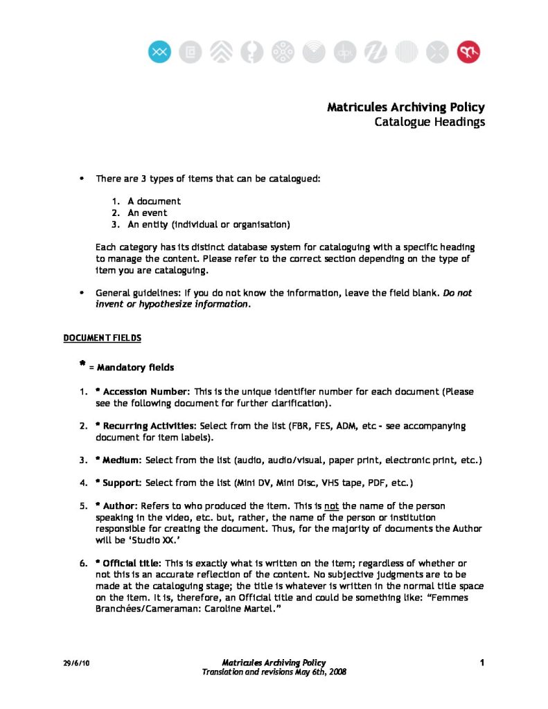 Vignette du document PDF « Matricules Archiving Policy »