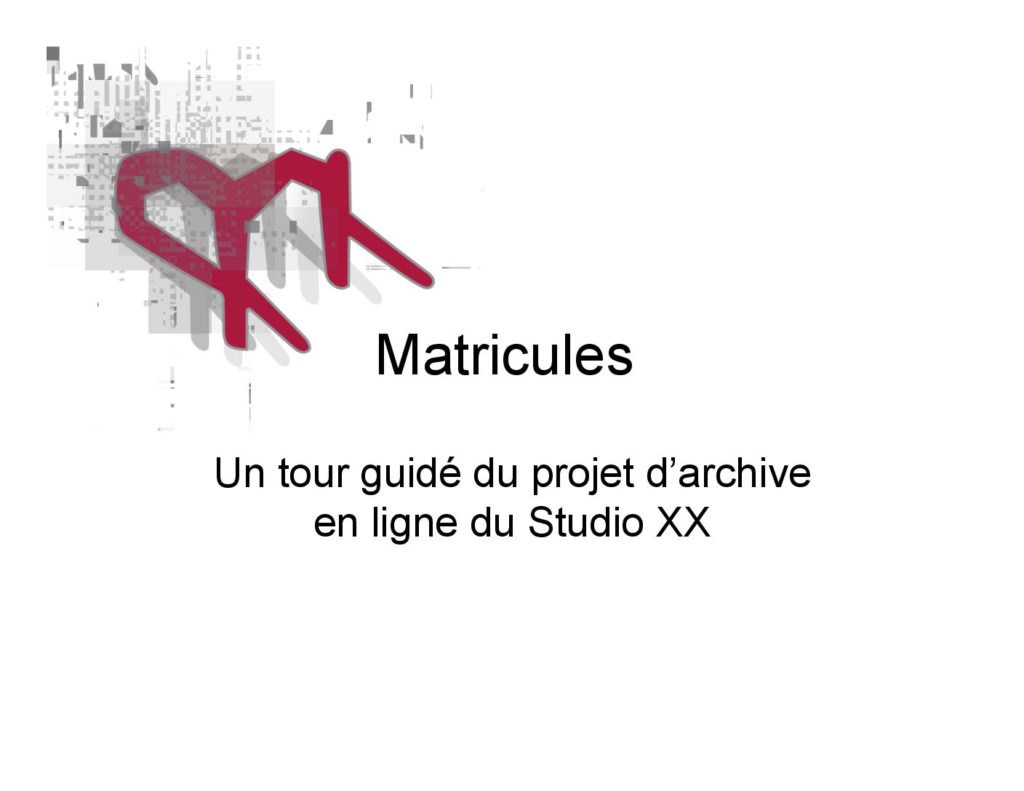 Vignette du document PDF « PresentationMatricules-FR »