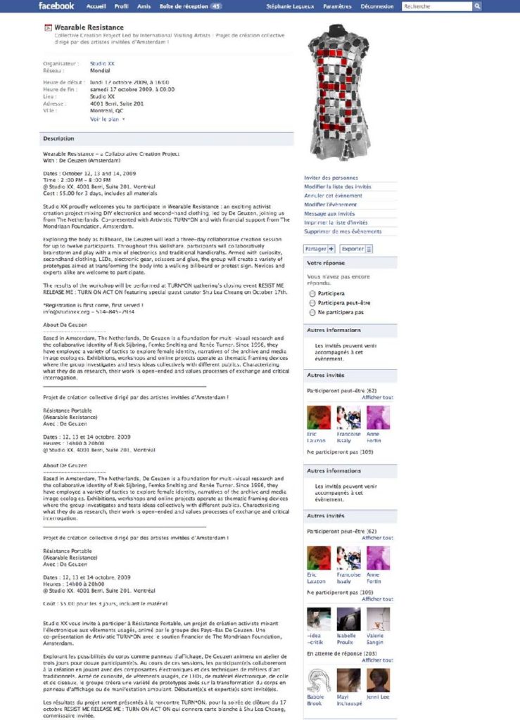 Vignette du document PDF « Event page on Facebook | Wearable Resistance »