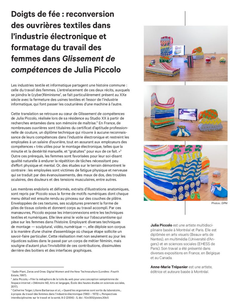 Vignette du document PDF « Doigts de fée : reconversion des ouvrières textiles dans l’industrie électronique et formatage du travail des femmes dans Glissement de compétences de Julia Piccolo - Anne-Marie Trépanier »