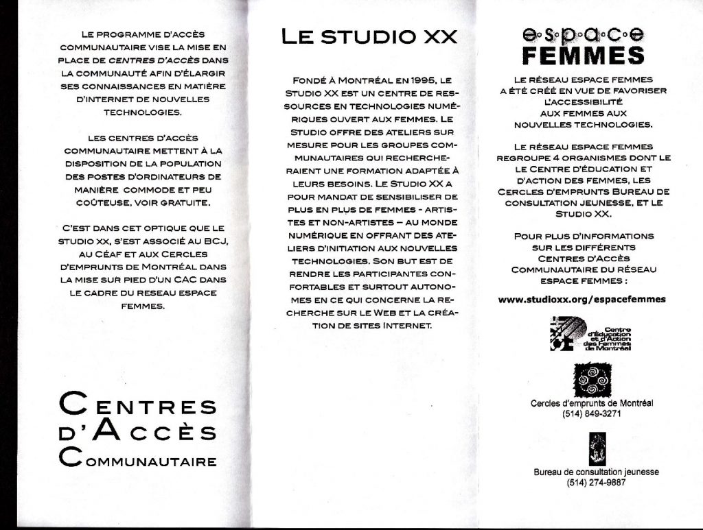 Vignette du document PDF « Community Access Centre | Espace Femmes »