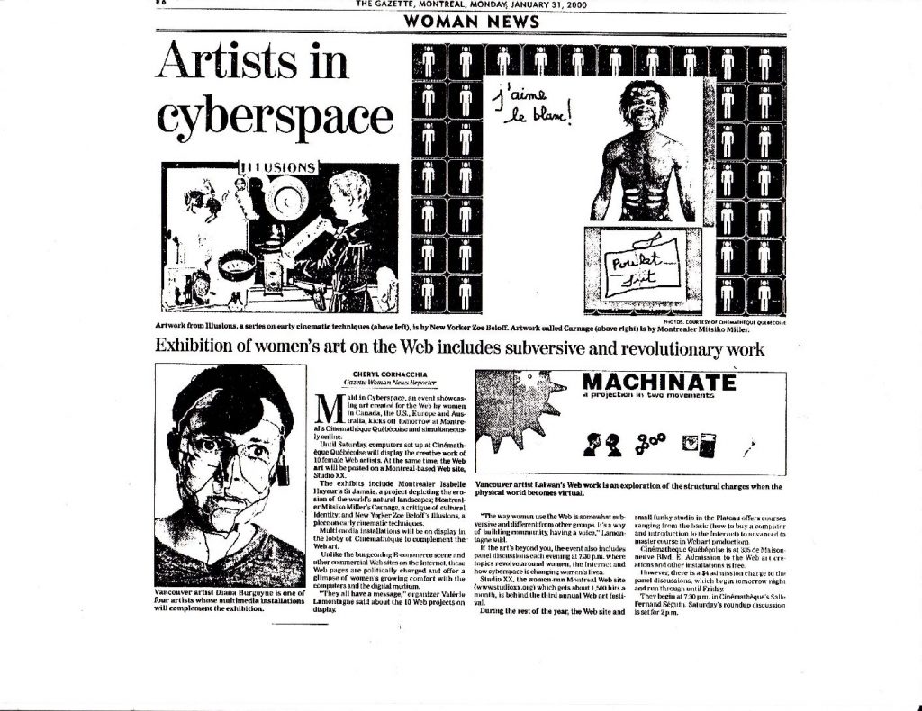 Vignette du document PDF « The Gazette | « Artists in cyberspace » »