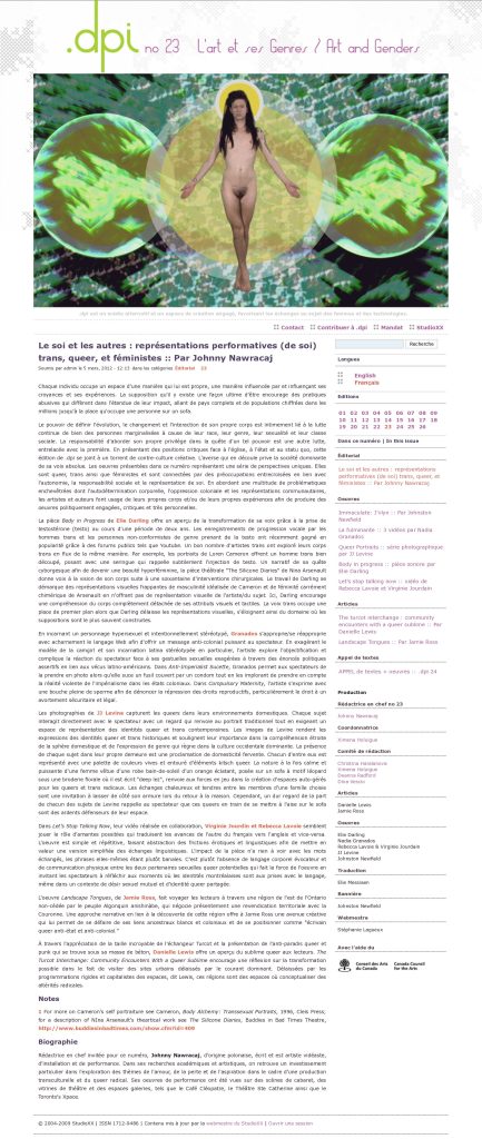 Vignette du document PDF «&nbsp;.dpi no23 Le soi et les autres representations performatives trans queer et feministes par Johnny Nawracaj&nbsp;»